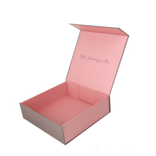 Custom logo large pink paper packaging gift box